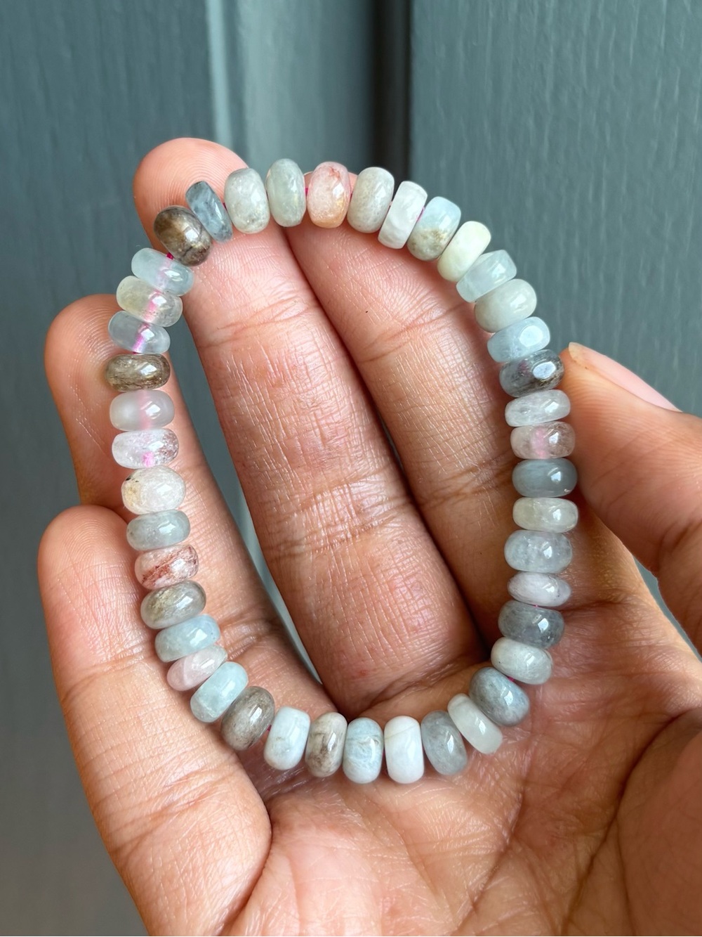 Morganite Donut Crystal Bracelet 8mm